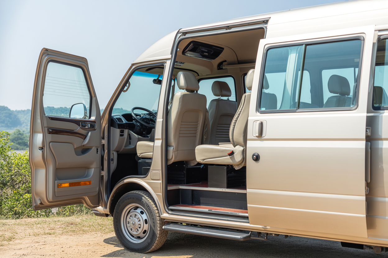 Features of Deluxe 13-Seater Tempo Travellers